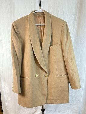Vintage Pietrafesa For Studio 121 Double-Breasted 100% Camel Hair Blazer sz 14